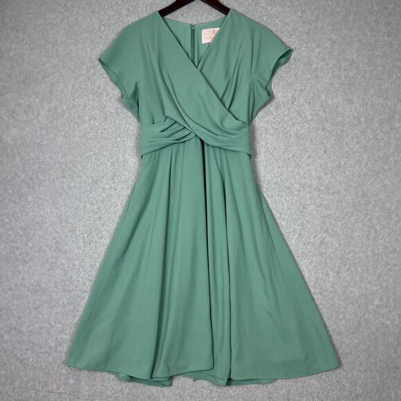 Gal Meets Glam Mint Green Seraphina Crisscross Bodice Midi Dress Size 12 Petite - Picture 1 of 11